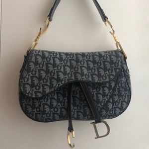Dior Saddle Bag Double Denim Monogram